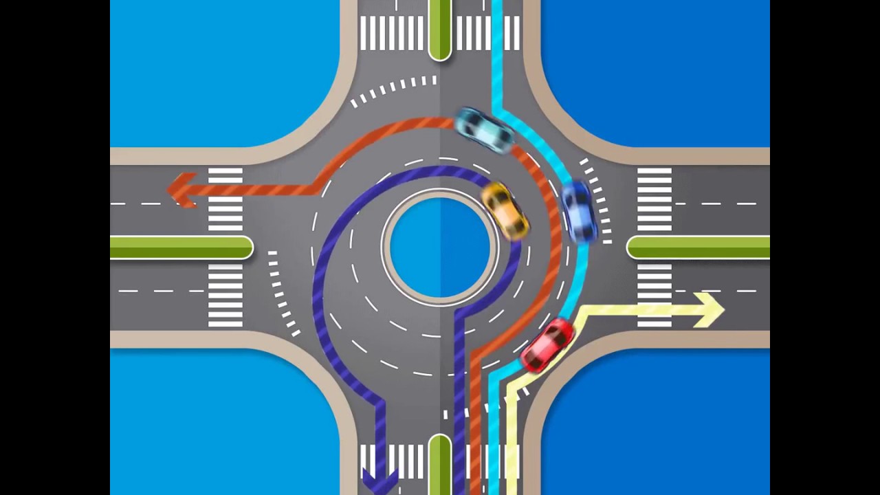 Проезд кругового движения по новым правилам: Как проезжать перекрёсток с круговым движением по новым правилам.