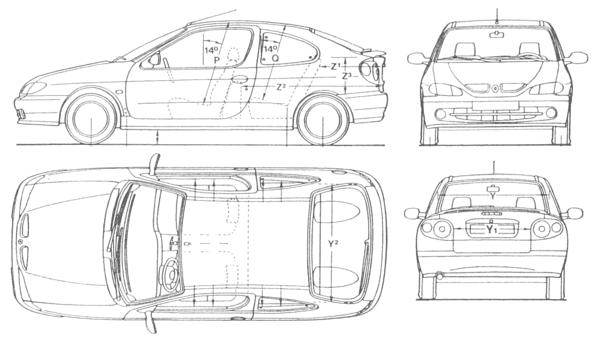 Чертеж машины рено