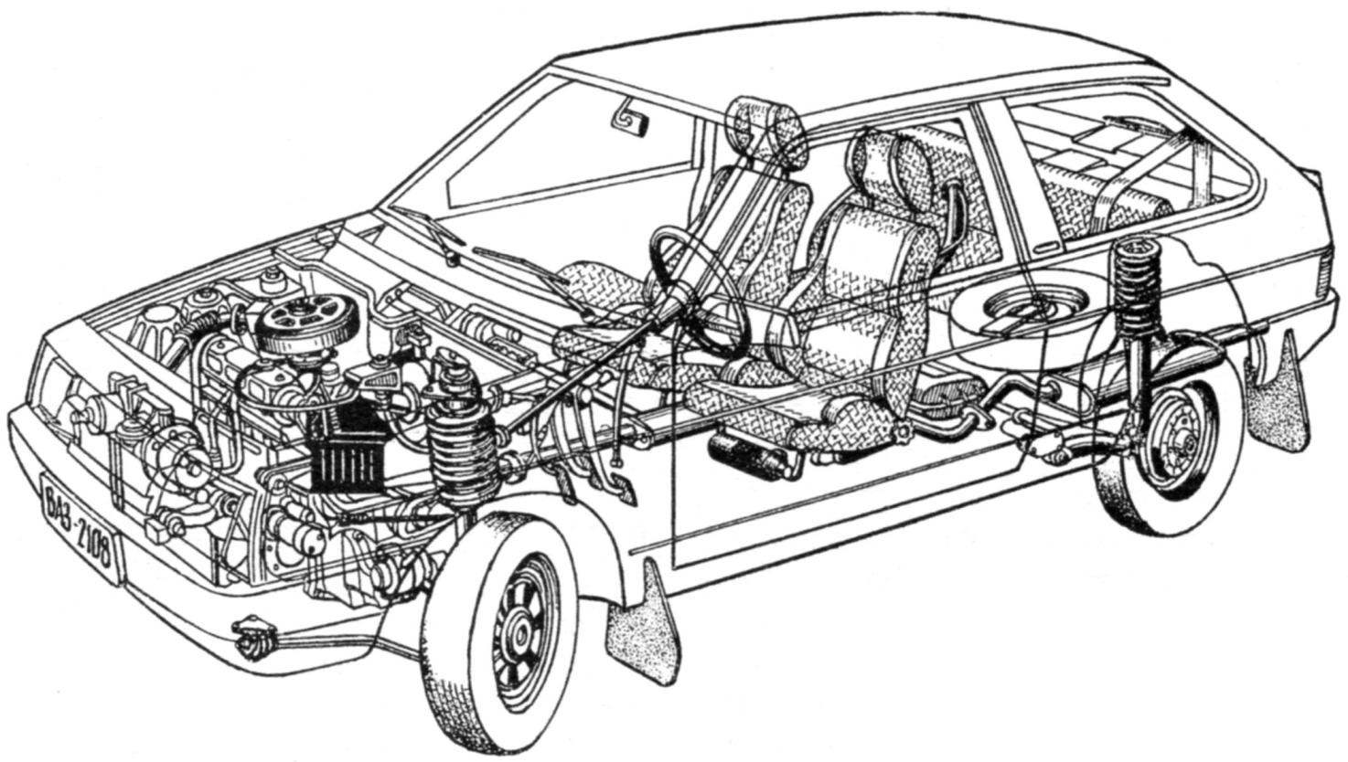 Лучшее устройство автомобильного. Шасси ВАЗ 2108. Компоновка двигателя ВАЗ 2108. Переднее шасси ВАЗ 2108. Компоновочная схема ВАЗ 2108.