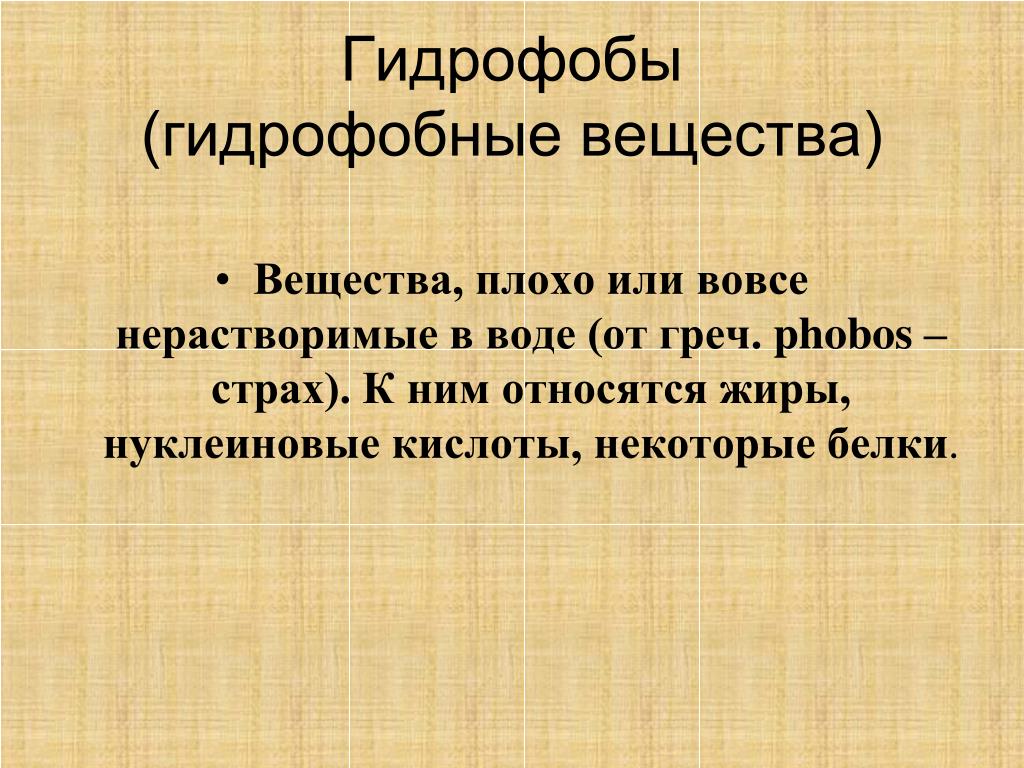 Гидрофобы это: Гидрофобы | это... Что такое Гидрофобы?