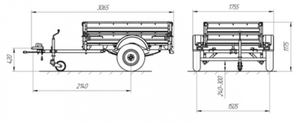 Прицеп крепыш размеры