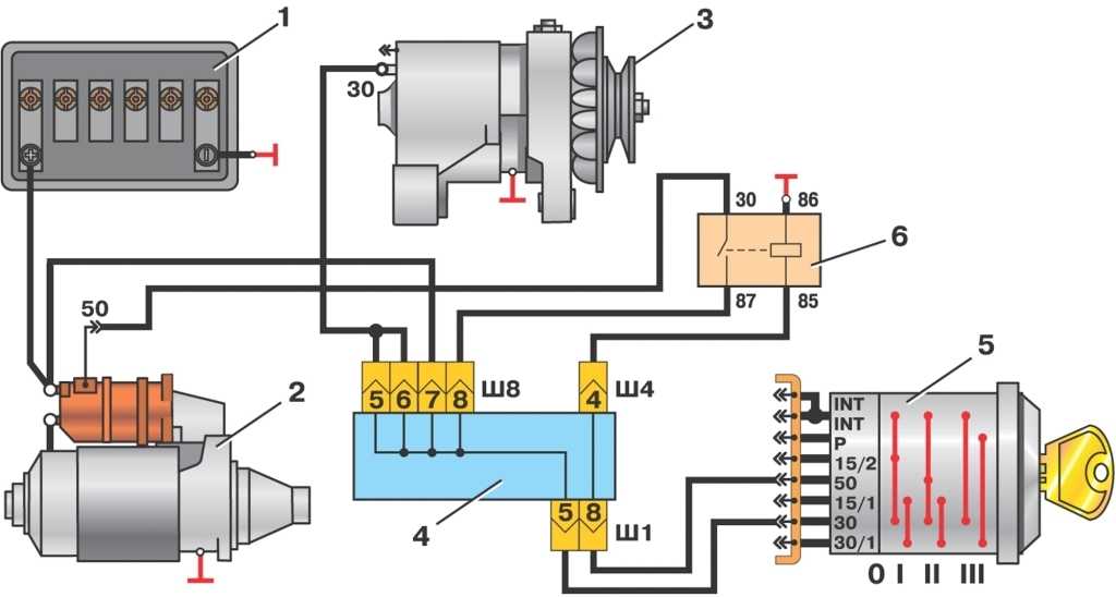 Электрическая схема стартера: Схема подключения стартера - Схемы стартеров - Стартеры - Каталог статей