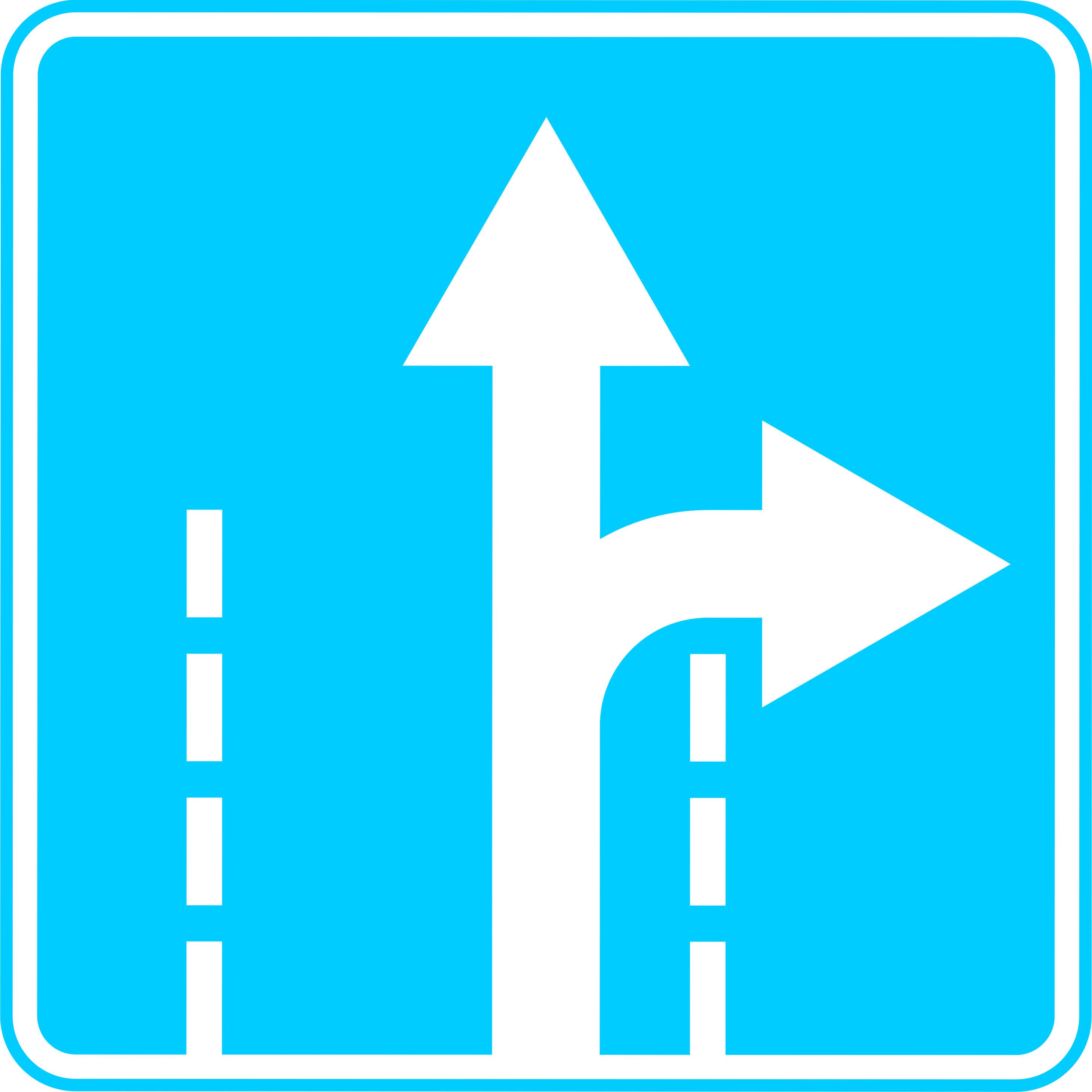Знак поворот на право на синем фоне: Дорожный знак 4.1.2 «Движение направо»