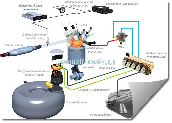 Схема установки газового оборудования на автомобиль: Схема установки ГБО 4 поколения