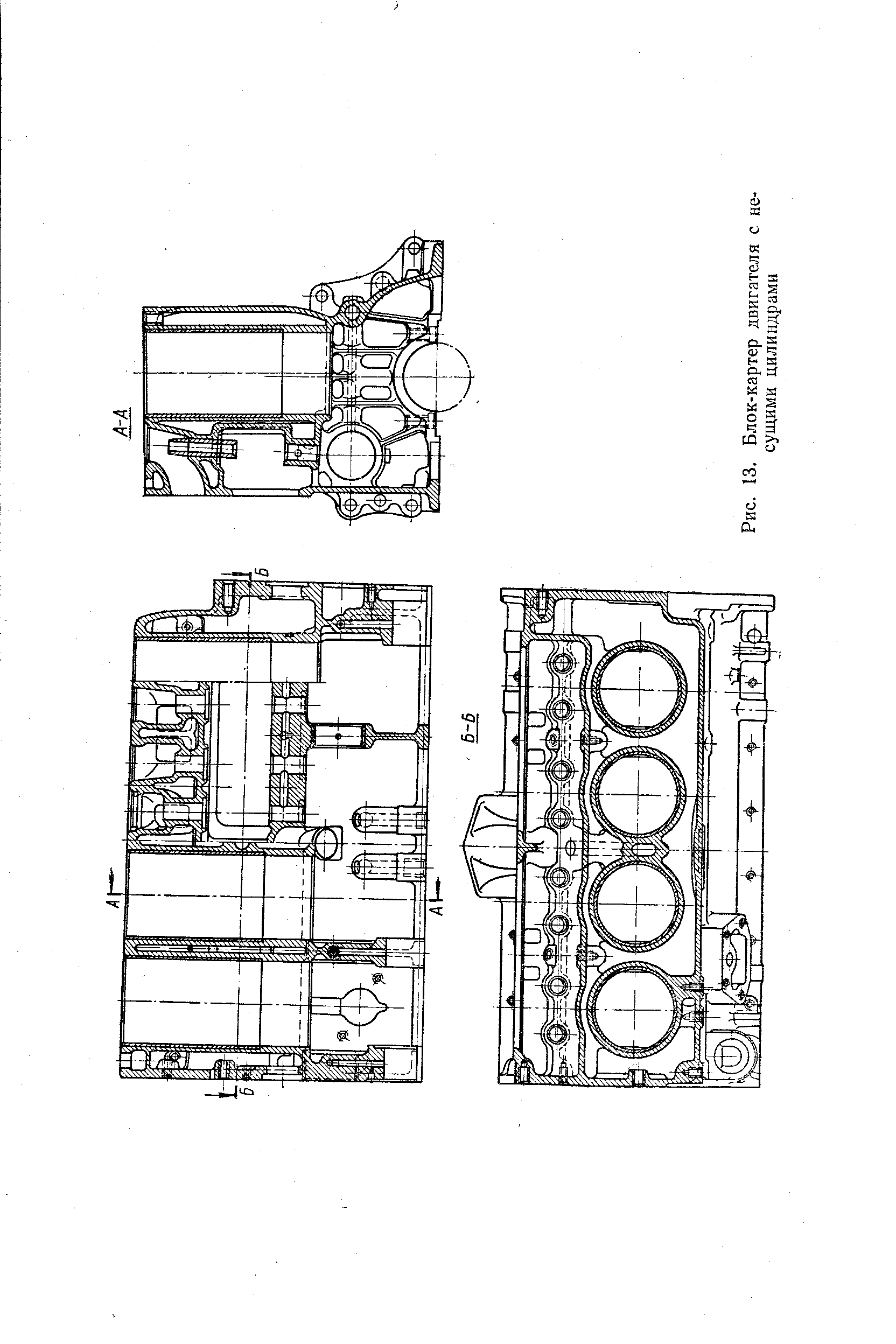 Рис. 13. Блок-картер двигателя с несущими цилиндрами