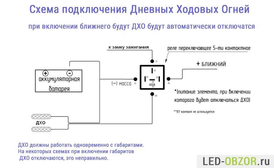 Дхо от генератора через реле: Лайфхак: как подключить ДХО от генератора автомобиля?