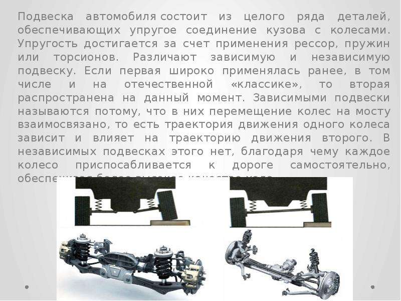 Зависимая или независимая подвеска: Какая подвеска лучше зависимая или независимая? — Полезные статьи