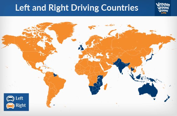 В каких странах левостороннее движение автомобилей: Карта: в каких странах правостороннее движение, а в каких — левостороннее