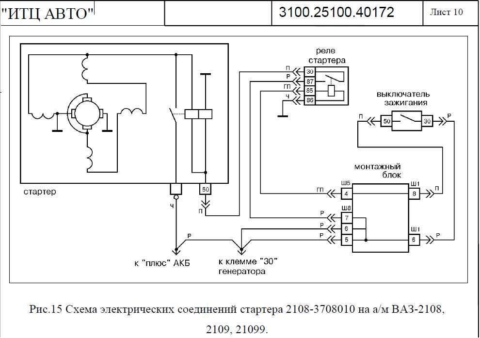 Электрическая схема стартера: Схема подключения стартера - Схемы стартеров - Стартеры - Каталог статей