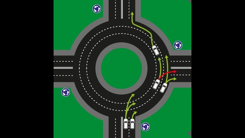 Проезд кругового движения 2018: Правила проезда кругового перекрестка с двухполосной
