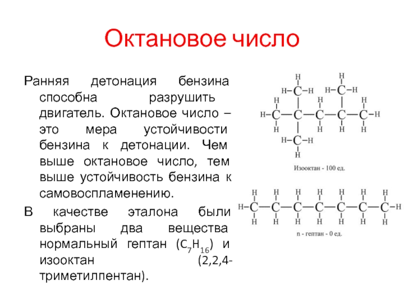 Презентация октановое число бензина