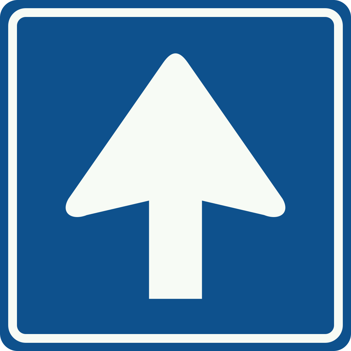 Дорожный знак 5.5 дорога с односторонним движением (700х700)