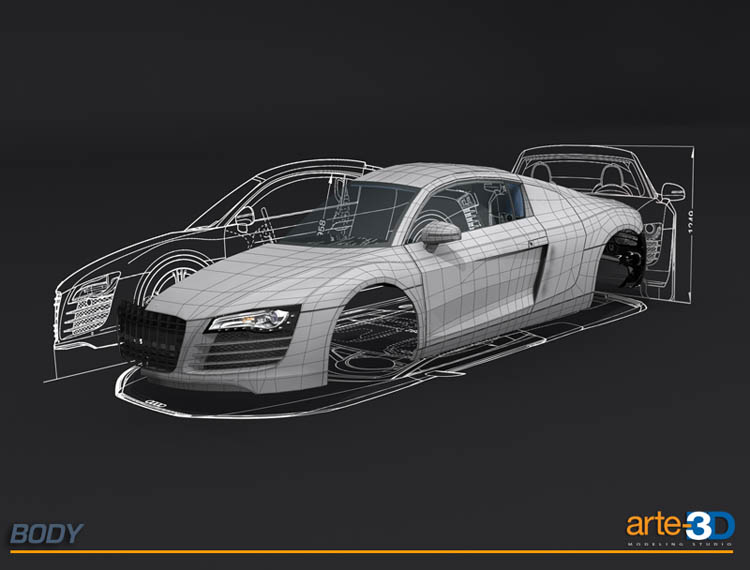 Car modeling. 3ds Max car. Референс автомобиля для 3ds Max. Моделирование автомобиля в 3ds Max. Audi r8 в кузове d 3.