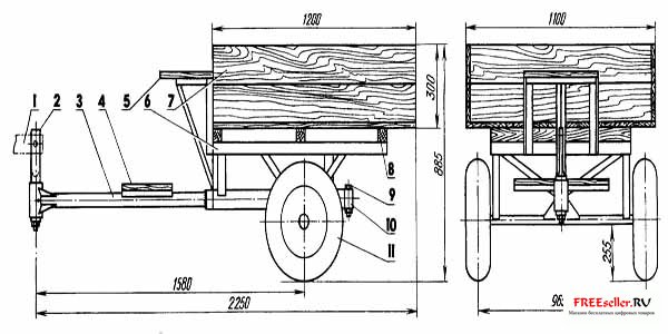 Размеры телеги для мотоблока своими руками чертежи и размеры