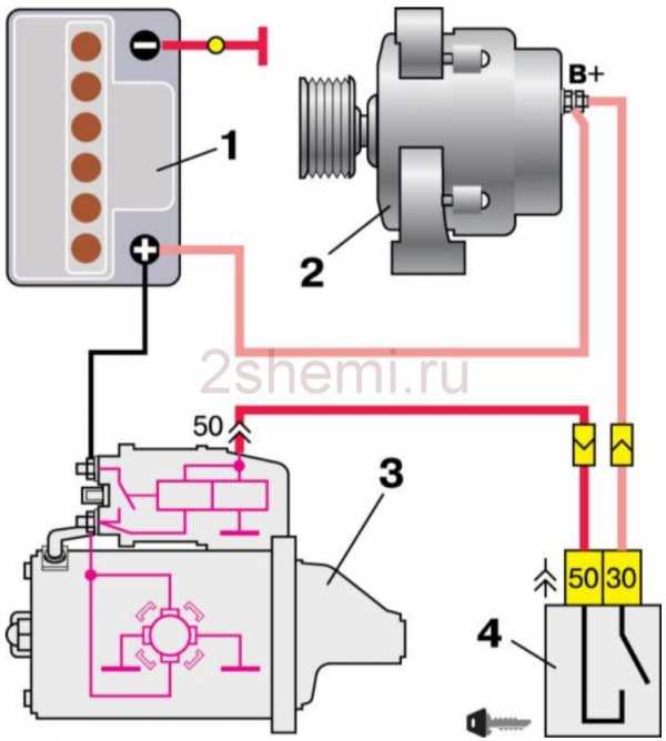 Электрическая схема стартера автомобиля – : ,