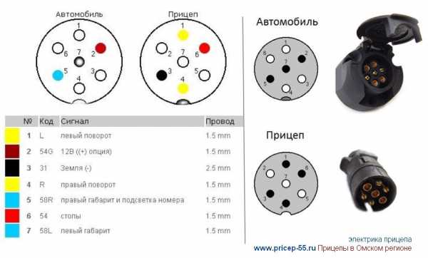 Распиновка автомобильной розетки для прицепа – Распиновка розетки прицепа легкового автомобиля — схема подключения фаркопа